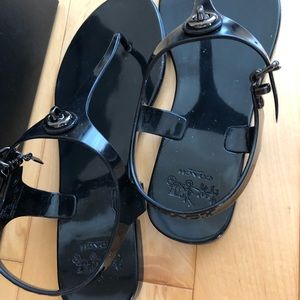 Coach Jelly Sandals Black
